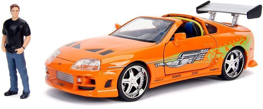 Fast & Furious Металева машинка 1995 Toyota Supra 1:24 з фігуркою Браяна Jada Toys 9330738314R00