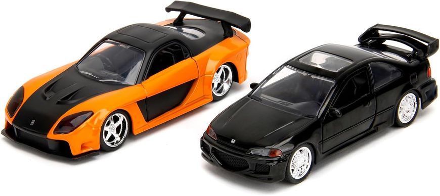 Набор металлических машинок Форсаж (1:32) Honda Civic EJ1 1993 и Han's Mazda RX-7 1997 Jada Toys 253202011