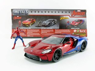 Металева машинка 2017 Ford GT Marvel Spider-Man з фігуркою Людини-Павука 1:24 Jada Toys 253225002