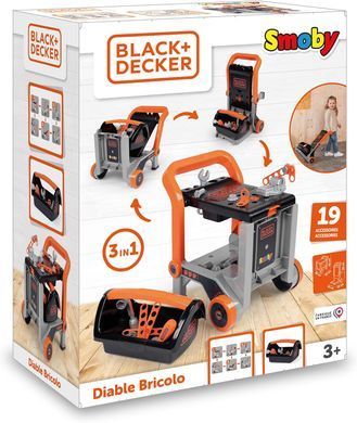 Дитяча пересувна майстерня з інструментами 3 в 1 Black+Decker Smoby 360219