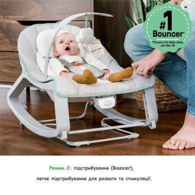Дитячий шезлонг-гойдалка та крісло для малюків 3 в 1 Keep Cozy Ingenuity 12428