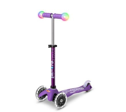 Уценка трехколесный самокат Mini Micro Deluxe Magic Purple MMD129 светящиеся ручки и LED колеса
