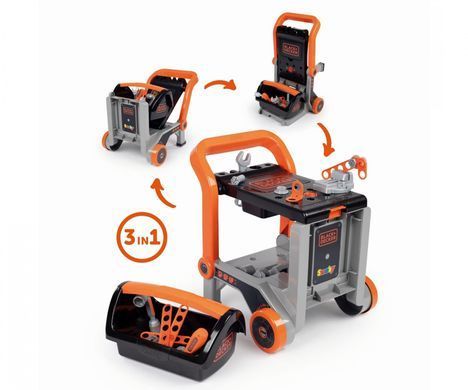 Дитяча пересувна майстерня з інструментами 3 в 1 Black+Decker Smoby 360219