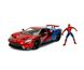 Металлическая машинка 2017 года Ford GT Marvel Spider-Man с фигуркой Человека-Паука 1:24 Jada Toys 253225002