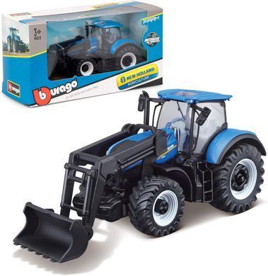 ТракторFarm New Holland T7.315 Agriculture с передним ковшом (1:32, 15 см.) Bburago 18-31632