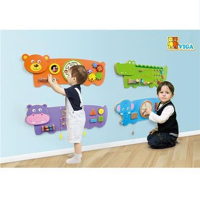 Настенная игрушка бизиборд Слоник Viga Toys 50472 FSC Монтессори