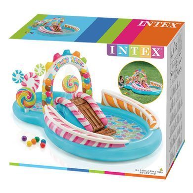 Уценка. Детский игровой центр-бассейн с горкой Карамель Intex 57149