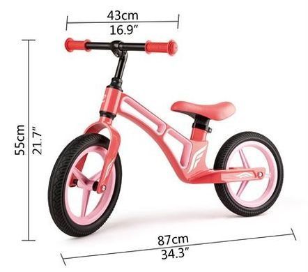 Дитячий двоколісний металевий біговел Hape E8653 рожевий 12"
