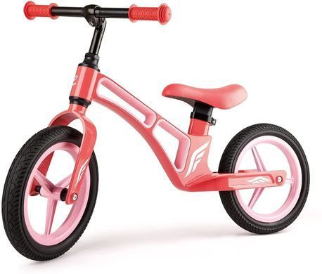 Дитячий двоколісний металевий біговел Hape E8653 рожевий 12"