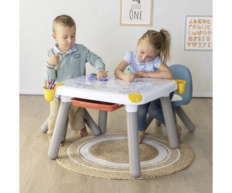 Дитячій стіл для творчості з шухлядою Kid Creative Table Smoby 420400, з аксес. 70х70х47 см.