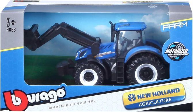 ТракторFarm New Holland T7.315 Agriculture с передним ковшом (1:32, 15 см.) Bburago 18-31632
