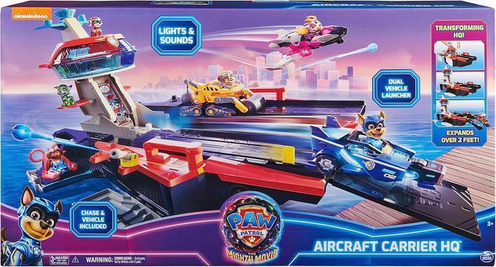 Ігровий набір Hasbro Штаб-квартира Авіаносець Щенячого патруля PAW Patrol Aircraft Carrier HQ 20142979 звук, світло