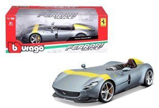 Металева одномісна модель авто 2019 Ferrari Monza SP1 grey metallic Bburago 18-16013 у масштабі 1/18