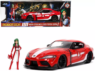 Металлическая машина (1:24) Robotech 2020 Toyota Supra с фигуркой Miriya Sterling Jada Toys 253255053