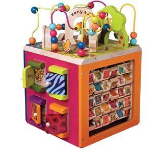 Развивающая деревянная игрушка бизиборд Зоо-Куб Зоопарк Зани Zany Zoo Wooden Activity Cube Battat BX1004X
