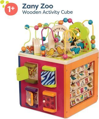 Развивающая деревянная игрушка бизиборд Зоо-Куб Зоопарк Зани Zany Zoo Wooden Activity Cube Battat BX1004X