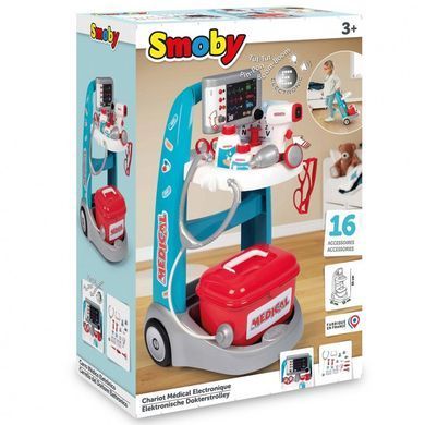 Ігровий набір електронний медичний візок Лікаря Smoby Electronic Medical Trolley 340207 звук та світло