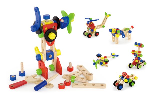 Дерев'яний конструктор 68 елементів Монтессорі Viga Toys 50382