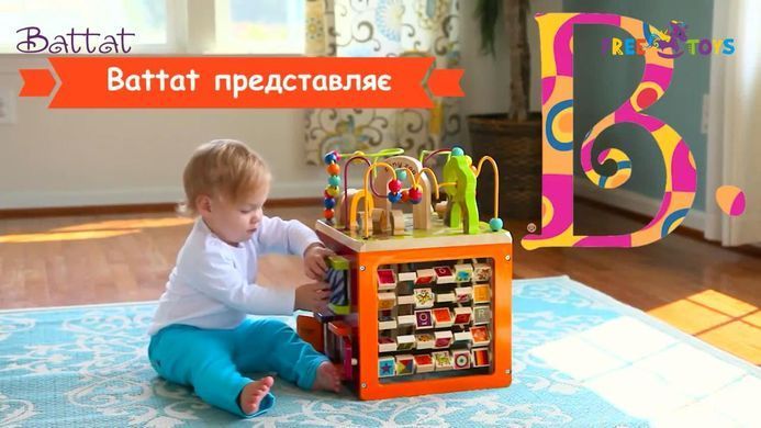 Развивающая деревянная игрушка бизиборд Зоо-Куб Зоопарк Зани Zany Zoo Wooden Activity Cube Battat BX1004X