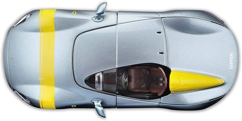 Металлическая одноместная модель авто 2019 Ferrari Monza SP1 grey metallic Bburago 18-16013 в масштабе 1/18