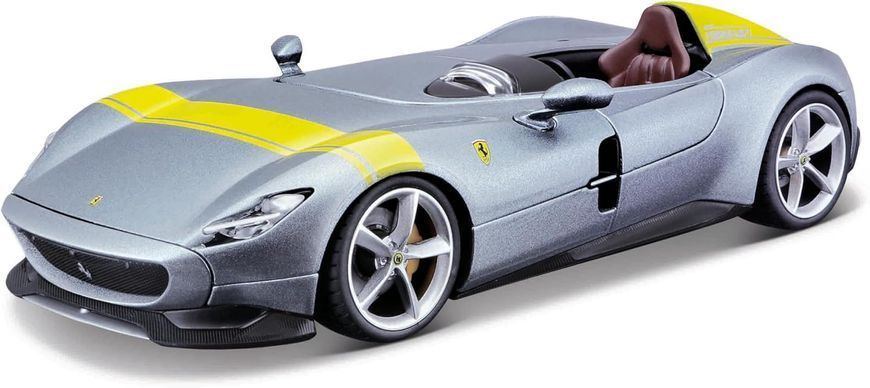 Металлическая одноместная модель авто 2019 Ferrari Monza SP1 grey metallic Bburago 18-16013 в масштабе 1/18