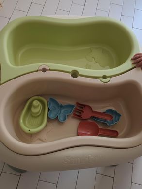 Игровой водный стол-песочница с крышкой и аксессуарами 3в1 Smoby Life Sand and Water Table 7600840111