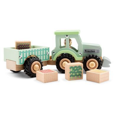Іграшковий Трактор з причепом і овочами, New Classic Toys (19447)