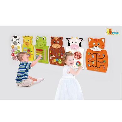 Дерев'яна дошка для маніпуляції цифрами Кітті Viga Toys 50676FSC сертифікат FSC Монтессорі