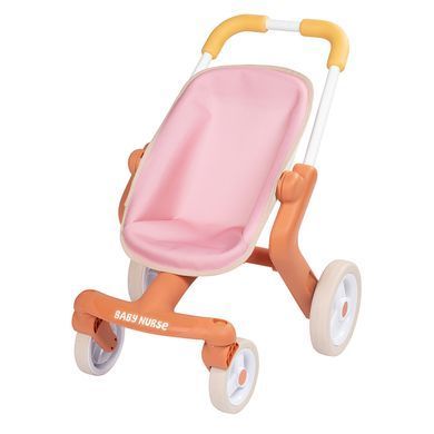 Прогулочная коляска для пупса Розовая пудра Baby Nurs Smoby 7600251224 с поворотными колесами