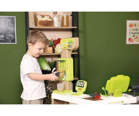 Інтерактивний супермаркет Fresh Market з кошиком Smoby 350233 сканер зі звуком та світлом