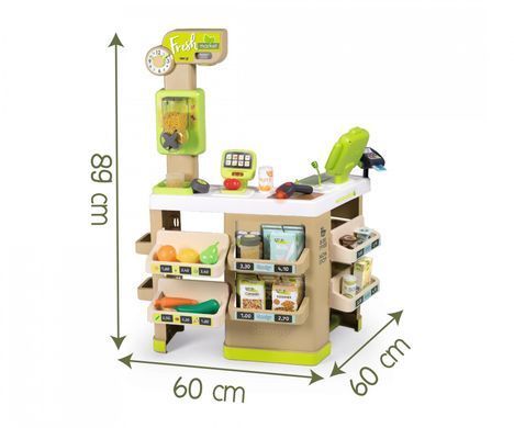 Інтерактивний супермаркет Fresh Market з кошиком Smoby 350233 сканер зі звуком та світлом