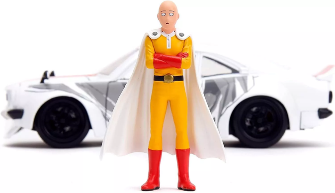 Металева машина One Punch Man 1:24 1974 Mazda RX-3 з фігуркою Сайтама Jada Toys 253255058