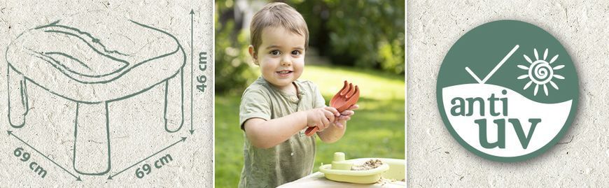 Игровой водный стол-песочница с крышкой и аксессуарами 3в1 Smoby Life Sand and Water Table 7600840111