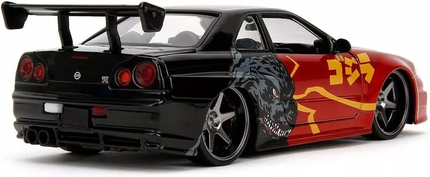 Металева машина Godzilla 1:24 Die Cast 2002 Nissan Skyline GT-R (R34) Jada Toys 253253024