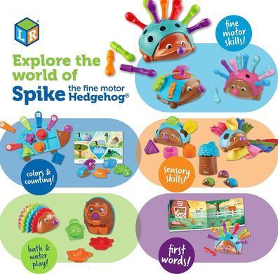 Развивающая игрушка Спайк ежик непоседа Spike the Fine Motor Hedgehog Fidget Friend Learning Resources LER9106