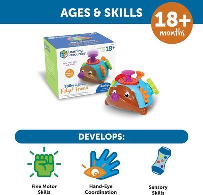 Развивающая игрушка Спайк ежик непоседа Spike the Fine Motor Hedgehog Fidget Friend Learning Resources LER9106
