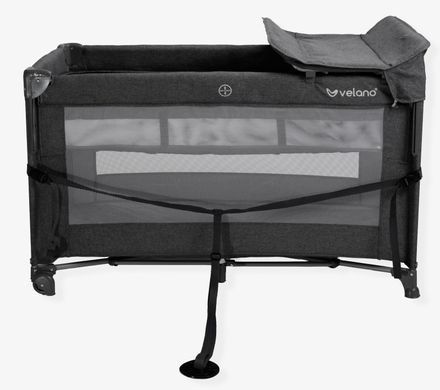 Ліжко-манеж з пеленатором 2 в 1 Tino Velano 46160 dark grey