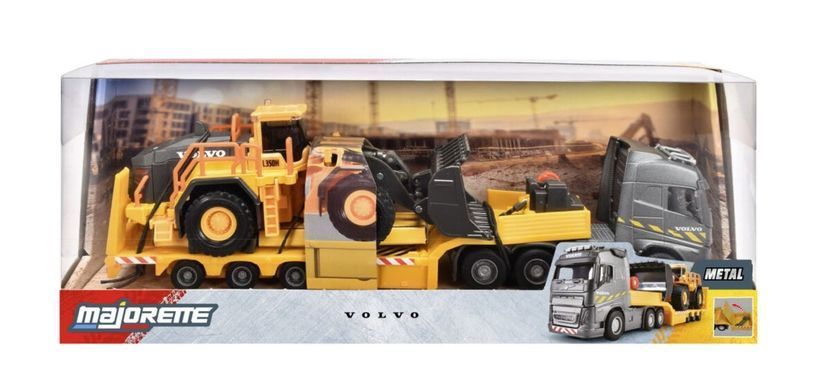 Вантажівка Volvo FH16 з причепом та фронтальним навантажувачем Majorette 8503726002