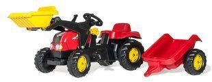 Дитячий трактор на педалях з причіпом й ковшем Kid Rolly Toys 23127