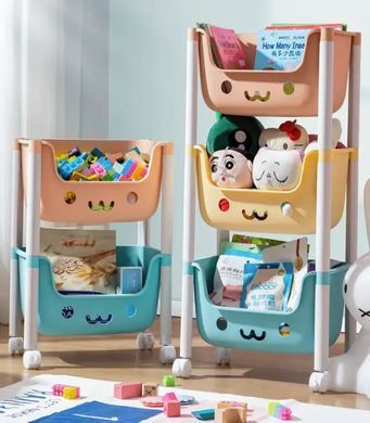 Стелаж органайзер&nbsp;Смайл на&nbsp;колесах Poppet PP-005M-3