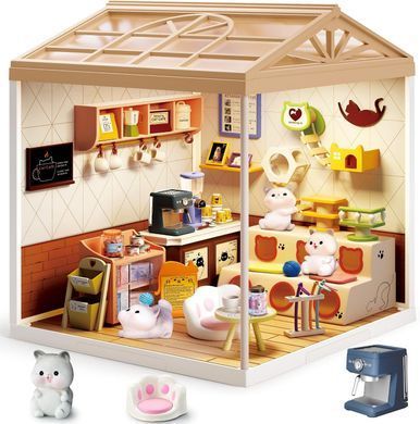Конструктор-румбокс Mini House Котокафе Fairy Care Dreamy Bay-Scene Cat Cafe 8007 з LED освітленням