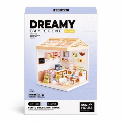Конструктор-румбокс Mini House Котокафе Fairy Care Dreamy Bay-Scene Cat Cafe 8007 з LED освітленням