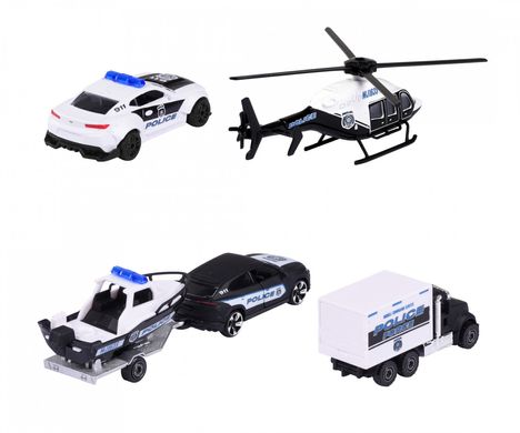 Набір металевих машинок Поліцейські сили (7,5 см, 5 штук) Police Force Majorette 2053188