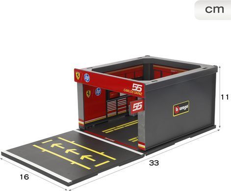 Игровой набор из серии Formula Pit Pass с болидом Ferrari SF-24 Bburago 18-36862 (#16) масштаб 1/43