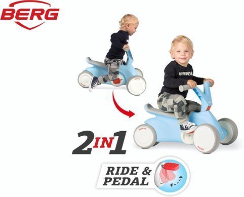 Каталка-веломобіль на педалях 2в1 Berg Go2 Blue 24.50.00.00 блакитний