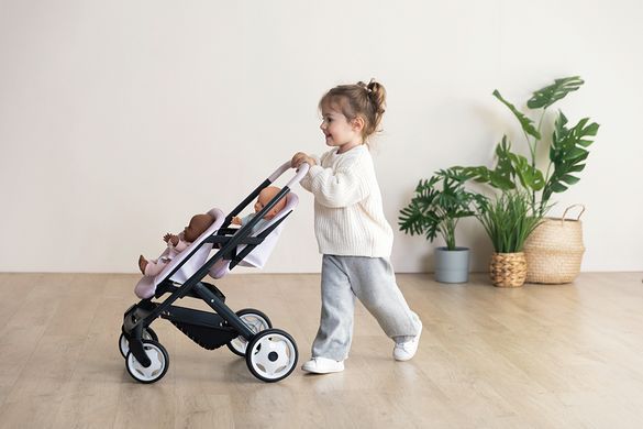 Коляска для ляльок близнюків Maxi-Cosi&nbsp;Smoby 7600253221 рожева перлина