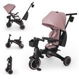 Складаний триколісний велосипед Kinderkraft Jazz 3 Pink KRJAZZ03PNK0000 з поворотним сидінням