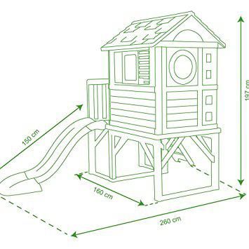 Дитячий будиночок Літній відпочинок з гіркою (150 см) Maison Pilotis Smoby 810800