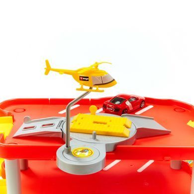 Игровой набор Гараж 1:43 Bburago Street Fire Parking Playset 18-30025 (3 уровня, 2 машинки)