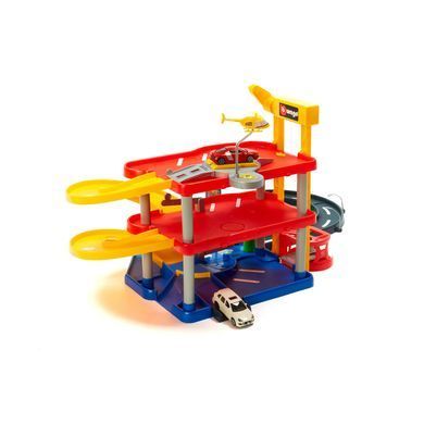 Игровой набор Гараж 1:43 Bburago Street Fire Parking Playset 18-30025 (3 уровня, 2 машинки)